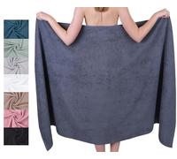 Betz Drap de Bain XXL 100x200 cm - 1 pièce - pour Sauna et Plage en 100% Coton, 360 g/m² - Absorbant et Doux - Grande Serviette avec Attache Serviette - série Berlin - Couleur Gris foncé