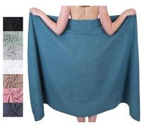 Betz Drap de Bain XXL 100x200 cm - 1 pièce - pour Sauna et Plage en 100% Coton, 360 g/m² - Absorbant et Doux - Grande Serviette avec Attache Serviette - série Berlin - Couleur Bleu Pigeon