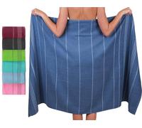Betz Drap de Bain XXL Lines Grande Serviette de Plage ou à Sauna 100% Coton 90x180 cm Bleu