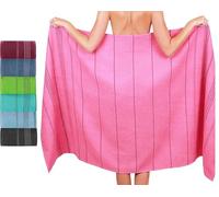 Betz Drap de Bain XXL Lines Grande Serviette de Plage ou à Sauna 100% Coton 90x180 cm Fuchsia