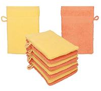 Betz Lot de 10 Gants de Toilette Premium 100% Coton Taille 16x21 cm Jaune Miel - orangé Sang