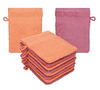 Betz Lot de 10 Gants de Toilette Premium 100% Coton Taille 16x21 cm orangé Sang - Fruits de Bois