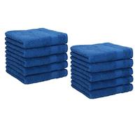 Betz Lot de 10 Serviettes débarbouillettes lavettes Palermo Taille: 30x30 cm Bleu