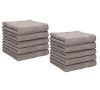 Betz Lot de 10 Serviettes débarbouillettes lavettes Palermo Taille: 30x30 cm Gris Pierre