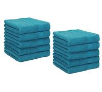 Betz Lot de 10 Serviettes débarbouillettes lavettes Palermo Taille: 30x30 cm Petrol