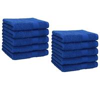Betz Lot de 10 Serviettes débarbouillettes lavettes Taille 30x30 cm en 100% Coton Premium Couleur Bleu