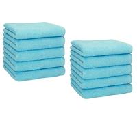 Betz Lot de 10 Serviettes débarbouillettes lavettes Taille 30x30 cm en 100% Coton Premium (Turquoise)