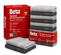Betz Lot de 10 Serviettes d'invité Taille 30x50 cm 100% Coton Premium Couleur Gris argenté et Gris Anthracite