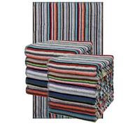 Betz Lot de 12 Serviettes de Travail torchons de Mineur de Taille 50 x 90 cm 100% Coton aux Rayures colorées