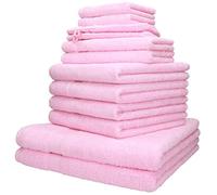 Betz Lot de 12 Serviettes Palermo Set de 2 draps de Bain 4 Serviettes de Toilette 2 Serviettes d'invité 2 lavettes 2 Gants de Toilette 100% Coton Couleur rosé