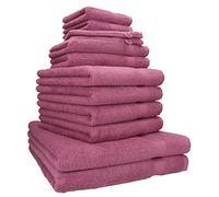 Betz Lot de 12 Serviettes Premium Set de 2 draps de Bain 4 Serviettes de Toilette 2 Serviettes d'invité 2 lavettes 2 Gants de Toilette 100% Coton Couleur Fruits de Bois