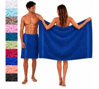 Betz Lot de 2 Serviettes à Sauna Palermo 100% Coton 80x200cm Couleur Bleu