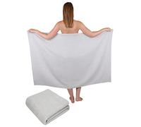 Betz Lot de 2 Serviettes de Douche Maxi Berlin draps de Bain XXL 100% Coton 100 x 150cm Gris argenté - Berlin