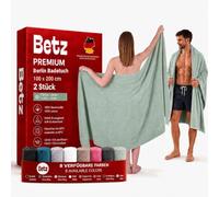 Betz Lot de 2 Serviettes/draps de Bain Berlin 100% Coton 100 x 200 cm Couleur Jade - Berlin