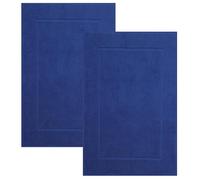 Betz Lot de 2 Tapis de Bain Premium de Taille 50 x 70 cm 100% Coton Color Bleu Royal