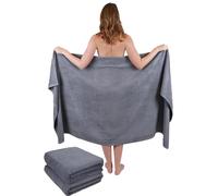 Betz Lot de 3 draps de Bain Taille 100x200 cm Serviettes à Sauna Dresden en 100% Coton Couleur Anthracite
