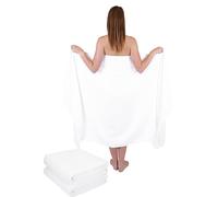 Betz Lot de 3 draps de Bain Taille 100x200 cm Serviettes à Sauna Dresden en 100% Coton Couleur Blanc