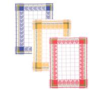 Betz Lot de 3 torchons en Lin mélangé Fruits Taille 50x70 cm Couleur Bleu Jaune Rouge