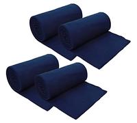 Betz Lot de 4 couvertures Polaires Plaids Taille 130x170 cm Couleur Bleu foncé