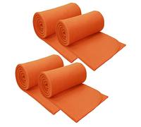 Betz Lot de 4 couvertures Polaires Plaids Taille 130x170 cm Couleur Orange