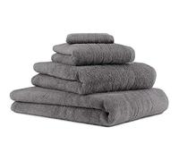 Betz Lot de 4 Serviettes Deluxe 1 Drap de Bain 1 Serviette de Douche 1 Serviette de Toilette 1 Lavette 100% Coton Couleur Gris Anthracite