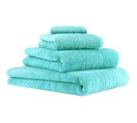 Betz Lot de 4 Serviettes Deluxe 1 Drap de Bain 1 Serviette de Douche 1 Serviette de Toilette 1 Lavette 100% Coton Couleur Turquoise