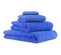 Betz Lot de 4 Serviettes Deluxe 1 Drap de Bain 1 Serviette de Douche 1 Serviette de Toilette 1 Lavette 100% Coton Couleur Bleu