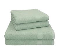 Betz Lot de 4 Serviettes Set de 2 Serviettes de Bain 2 Serviettes de Toilette 100% Coton Premium (Vert Foin)