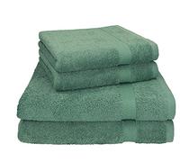 Betz Lot de 4 Serviettes Set de 2 Serviettes de Bain 2 Serviettes de Toilette 100% Coton Premium (Vert Sapin)