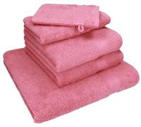 Betz Lot de 5 Serviettes Nice Pack 100% Coton 1 Serviette de Douche 2 Serviettes de Toilette 1 Serviette d'invité 1 Gant de Toilette Couleur Vieux Rose