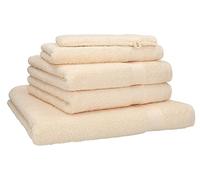 Betz Lot de 5 Serviettes Set de 1 Drap de Bain 2 Serviettes de Toilette 1 Serviette d'invité 1 Gant de Toilette 100% Coton Premium Color Beige