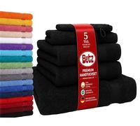 Betz Lot de 5 Serviettes Set de 1 Drap de Bain 2 Serviettes de Toilette 1 Serviette d'invité 1 Gant de Toilette 100% Coton Premium Color Noir