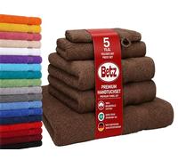 Betz Lot de 5 Serviettes Set de 1 Drap de Bain 2 Serviettes de Toilette 1 Serviette d'invité 1 Gant de Toilette 100% Coton Premium Color Brun