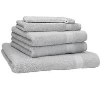 Betz Lot de 5 Serviettes Set de 1 Drap de Bain 2 Serviettes de Toilette 1 Serviette d'invité 1 Gant de Toilette 100% Coton Premium Color Gris argenté