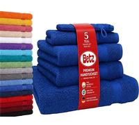 Betz Lot de 5 Serviettes Set de 1 Drap de Bain 2 Serviettes de Toilette 1 Serviette d'invité 1 Gant de Toilette 100% Coton Premium Color Bleu