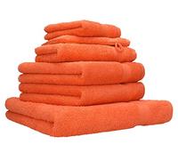 Betz Lot de 6 Serviettes Premium Set de 1 Drap de Bain 2 Serviettes de Toilette 1 Serviette d'invité 1 Lavette 1 Gant de Toilette 100% Coton Couleur orangé Sang