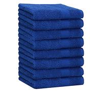 Betz Lot de 8 Serviettes Taille 50x100 cm 100% Coton Set de 8 Serviettes de Toilette Premium Color Bleu