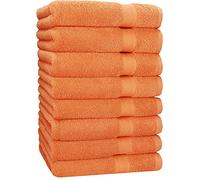 Betz Lot de 8 Serviettes Taille 50x100 cm 100% Coton Set de 8 Serviettes de Toilette Premium Color Orange