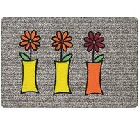 Betz paillasson essuie-Pieds 3 vases à Fleurs Couleur Gris Taille 40 x 60 cm