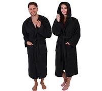 Betz peignoir d’intérieur pur coton avec capuche pour hommes et femmes manteau de sauna et bain couleur noir FULDA