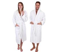 Betz peignoir d’intérieur pur coton avec capuche pour hommes et femmes manteau de sauna et bain Couleur blanc FULDA