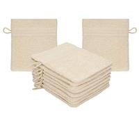 Betz Premium Lot de 10 Gants de Toilette en éponge lavettes pour Le Visage en 100% Coton Gant de Toilette pour bébé Couleur Sable