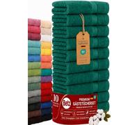 Betz Premium Set de 10 Serviettes d‘invités Ensemble de 10 Serviettes pour Visage et Mains Lot de Serviettes essuie-Mains 30 x 50cm Color Vert émeraude