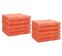 Betz Premium Set de 10 Serviettes d‘invités Ensemble de 10 Serviettes pour Visage et Mains Lot de Serviettes essuie-Mains 30 x 50cm (orangé Sang)
