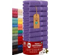 Betz Premium Set de 10 Serviettes d‘invités Ensemble de 10 Serviettes pour Visage et Mains Lot de Serviettes essuie-Mains 30 x 50cm Color Violet
