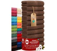 Betz Premium Set de 10 Serviettes d‘invités Ensemble de 10 Serviettes pour Visage et Mains Lot de Serviettes essuie-Mains 30 x 50cm Color Brun