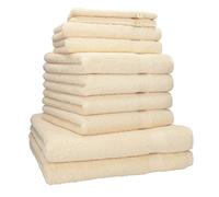 Betz Set de 10 Serviettes Premium 100% Coton 2 draps de Douche 4 de Toilette 2 d'invités 2 Gants Beige