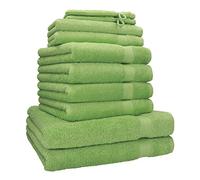 Betz Set de 10 Serviettes Premium 100% Coton 2 draps de Douche 4 de Toilette 2 d'invités 2 Gants Couleur Vert Pomme