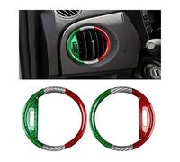 BEUAOCK Autocollant de Sortie d'air de Voiture en Fibre de Carbone Tricolore, Compatible avec Abarth 595, Abarth 695, Fiat 500 2016-2019 2020 2021 2022 2023 2024(1Pair Tricolor)