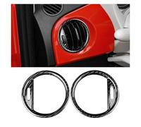 BEUAOCK Autocollant de Sortie d'air de Voiture en Fibre de Carbone Tricolore, Compatible avec Abarth 595, Abarth 695, Fiat 500 2016-2019 2020 2021 2022 2023 2024(1Pair Black Carbon)